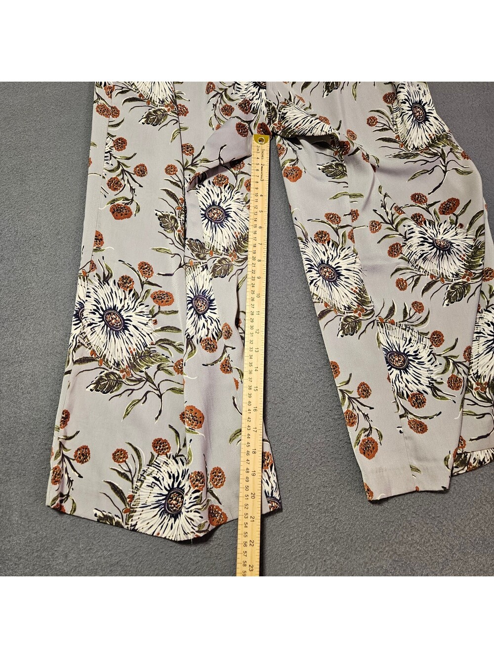 Madewell One Piece Jumpsuit Tube Top Size 12 Wide Leg Floral Tie Front Strapless - Picture 7 of 9